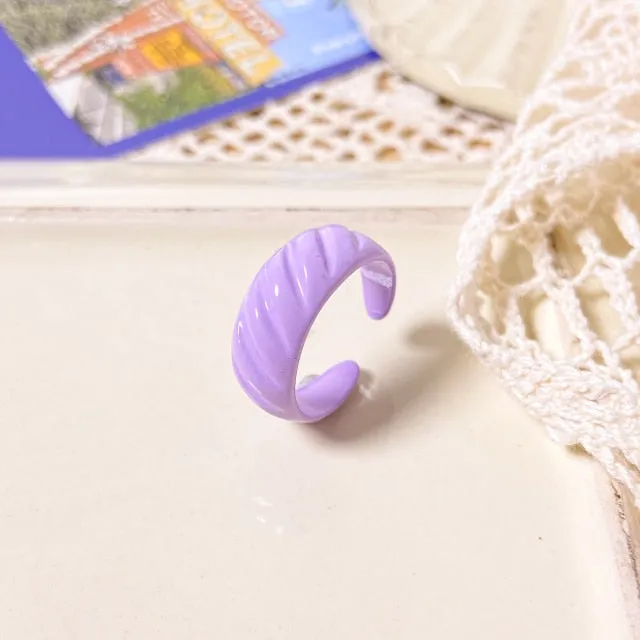 2021 Korea Colorful Fashion Resin Fruit Ring Set Metal Geometric Irregular Open Rings for Women Party Wedding Jewelry Ring Set