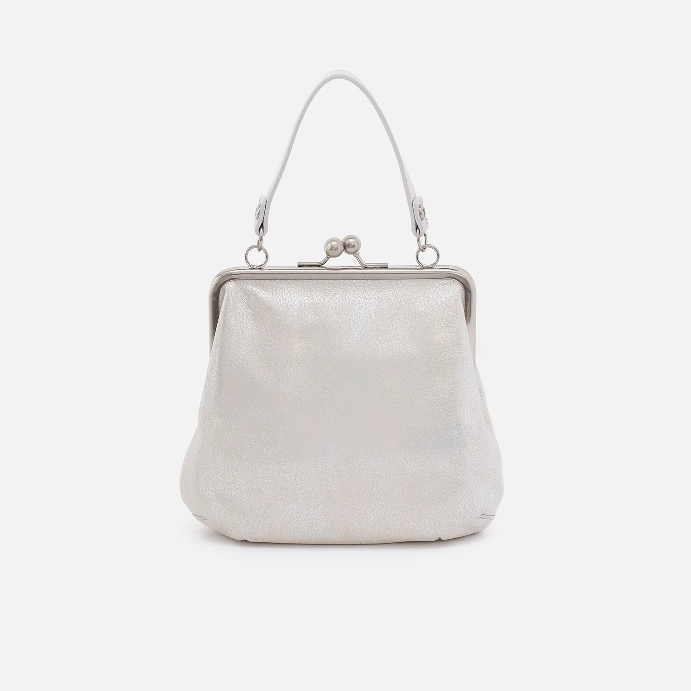 Alba Crossbody In Metallic Leather - Silver