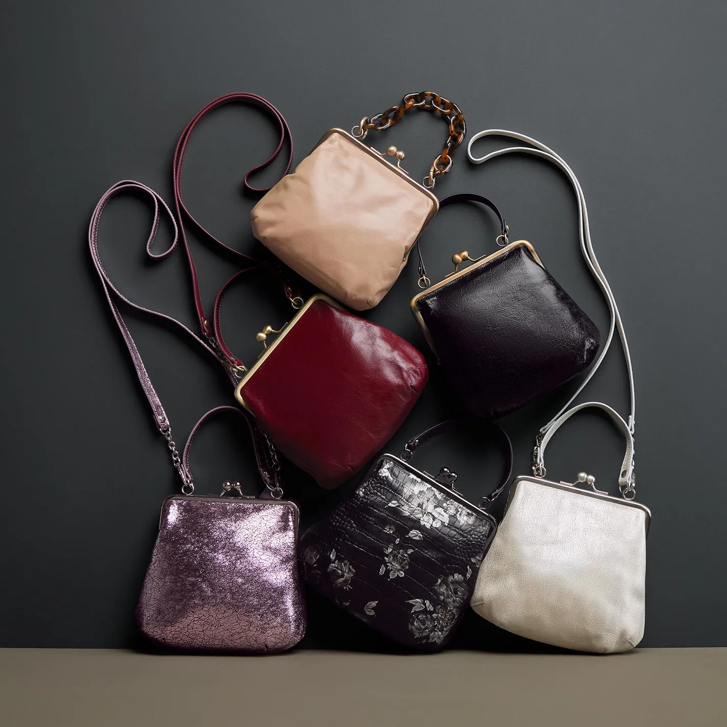 Alba Crossbody In Metallic Leather - Silver