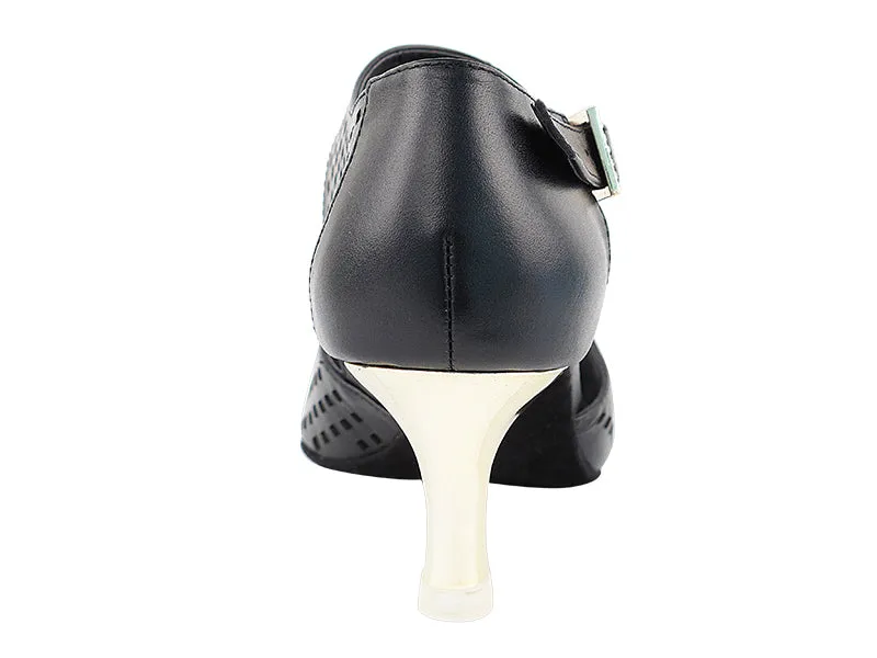 Competitive Dancer Series- Black Leather Dance Sandal