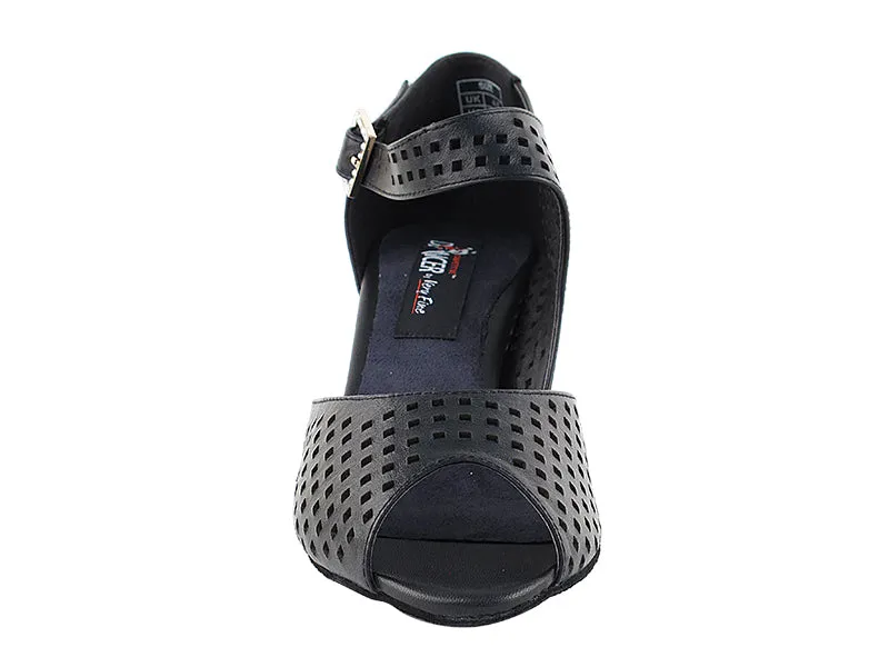 Competitive Dancer Series- Black Leather Dance Sandal