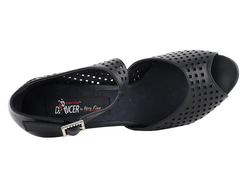 Competitive Dancer Series- Black Leather Dance Sandal