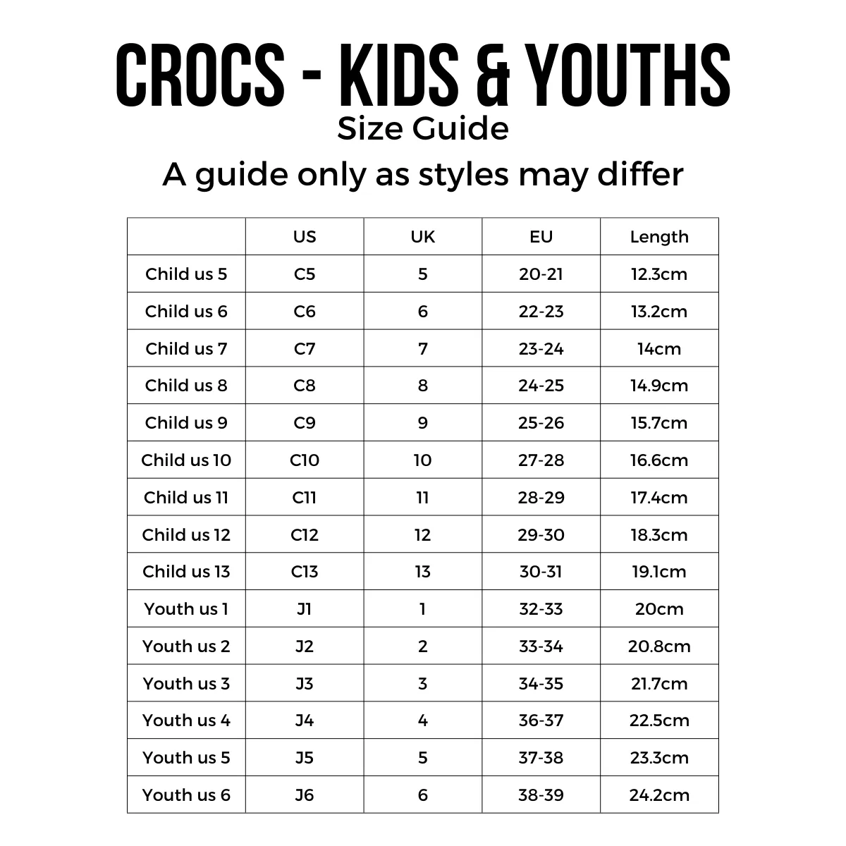 Crocs Kids - Youths Classic Clog K White Sandals NOT RETURNABLE