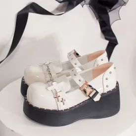 Cross Buckled Platform Shoes