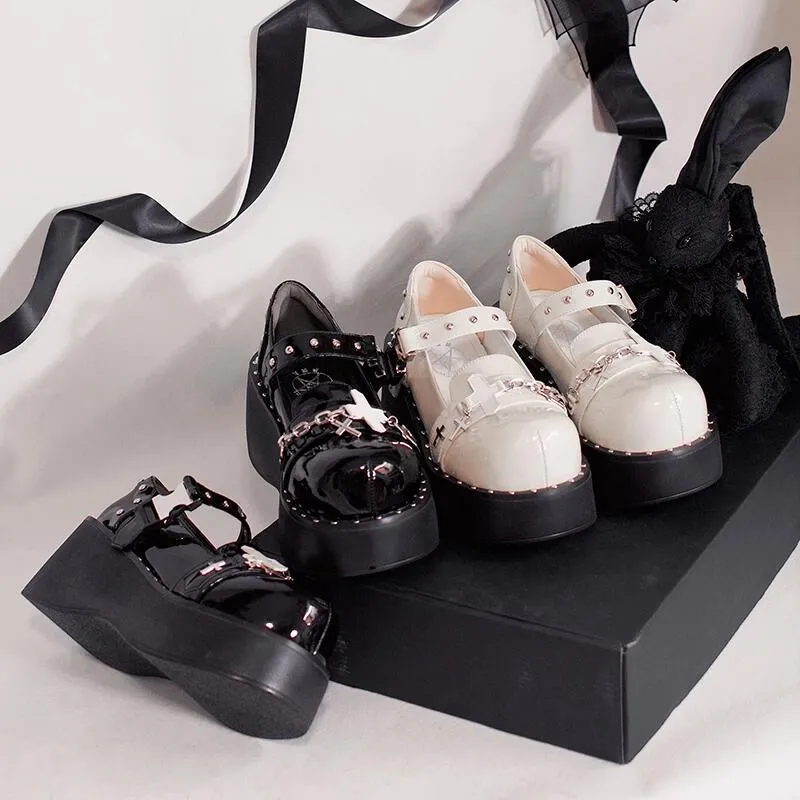 Cross Buckled Platform Shoes