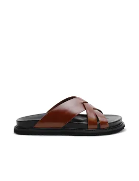 Cross Cut Slide Cognac