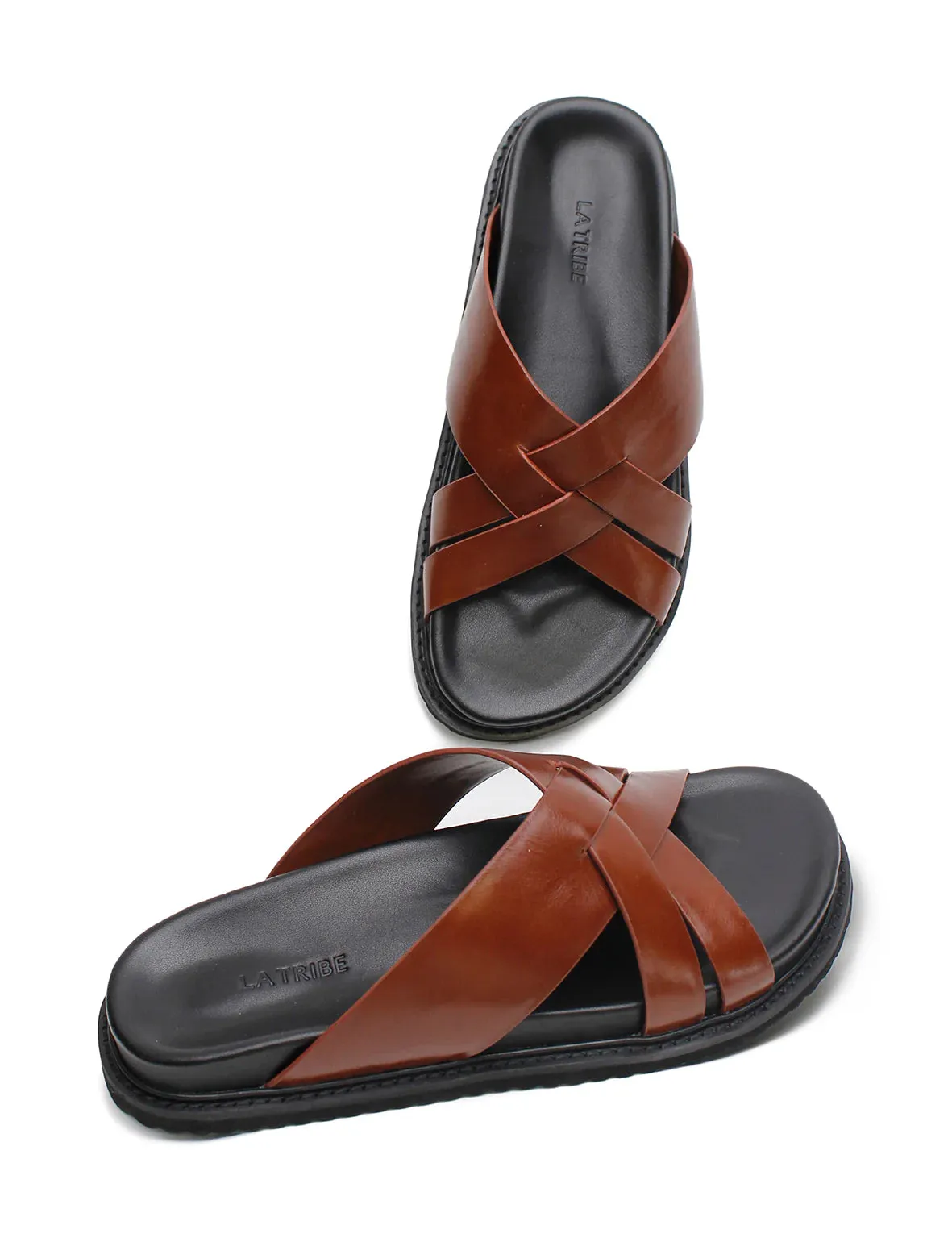 Cross Cut Slide Cognac