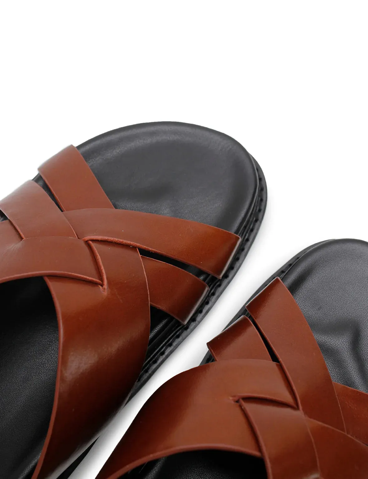 Cross Cut Slide Cognac