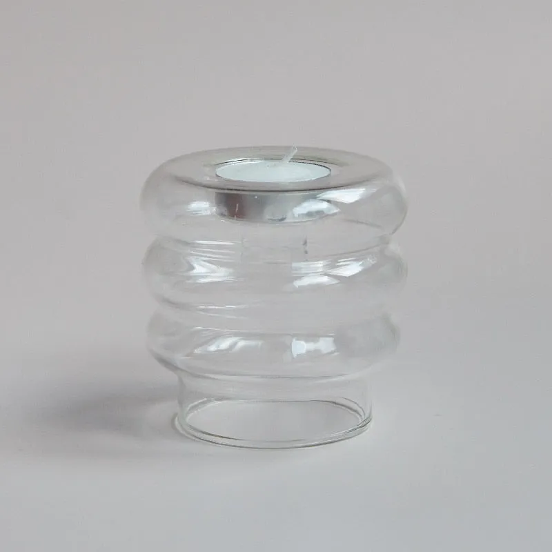 Dual Glass Spiral Candle Holder