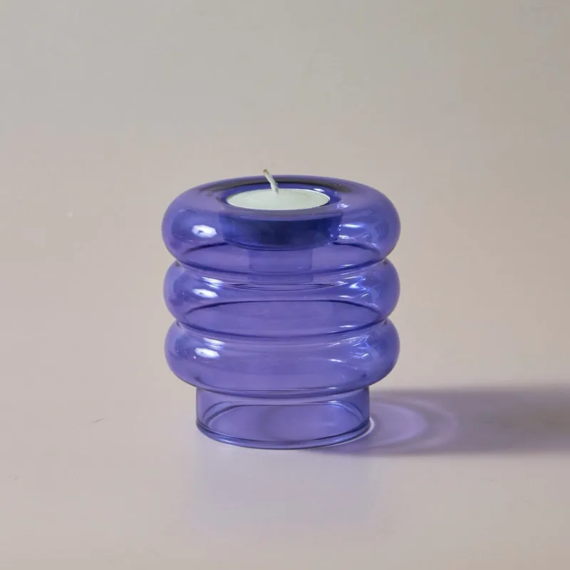 Dual Glass Spiral Candle Holder