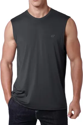 EZRUN Men's Workout Sleeveless Shirts Quick Dry Muscle Swim Shirt Gym Fitness Running Beach Tank Tops