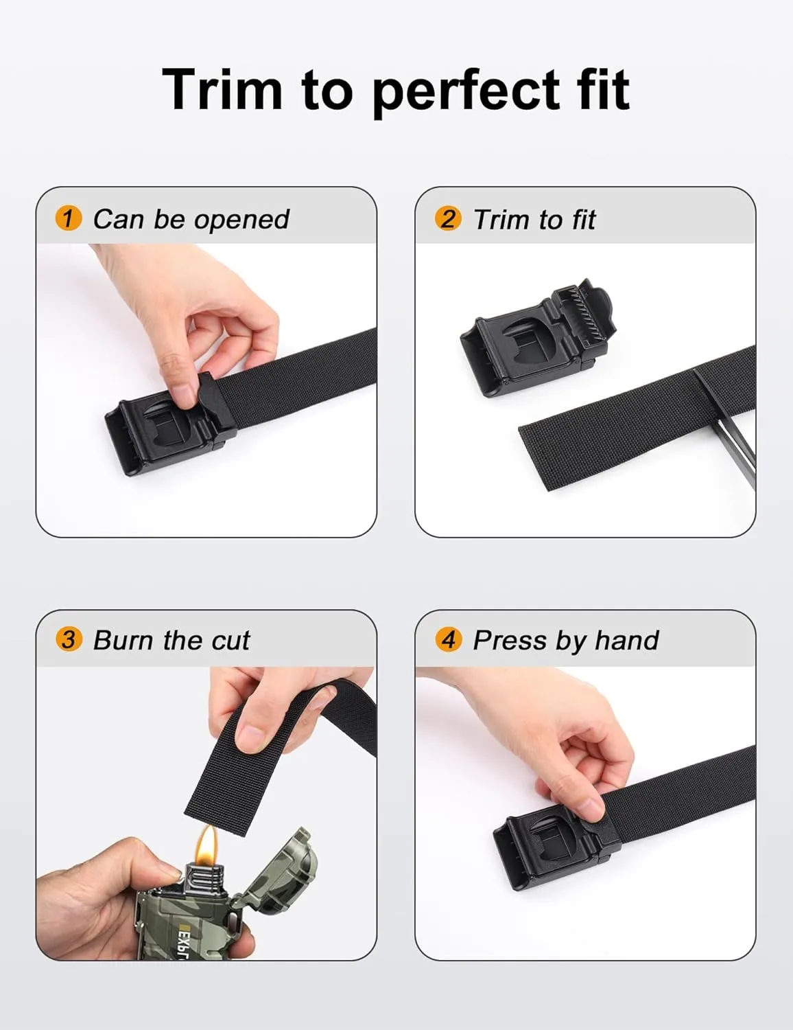 JUKMO Stretch Tactical Belt for Men, Military Work Rigger Hiking 1.5" Elastic Nylon Web Ratchet Quick Release Belt