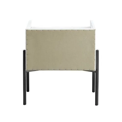 Metis - Nightstand - Vintage White Top Grain Leather