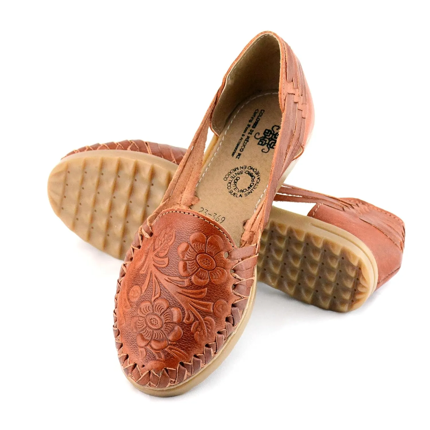 Mexican Leather Shoes for Women - Model 369 (8, Nut)