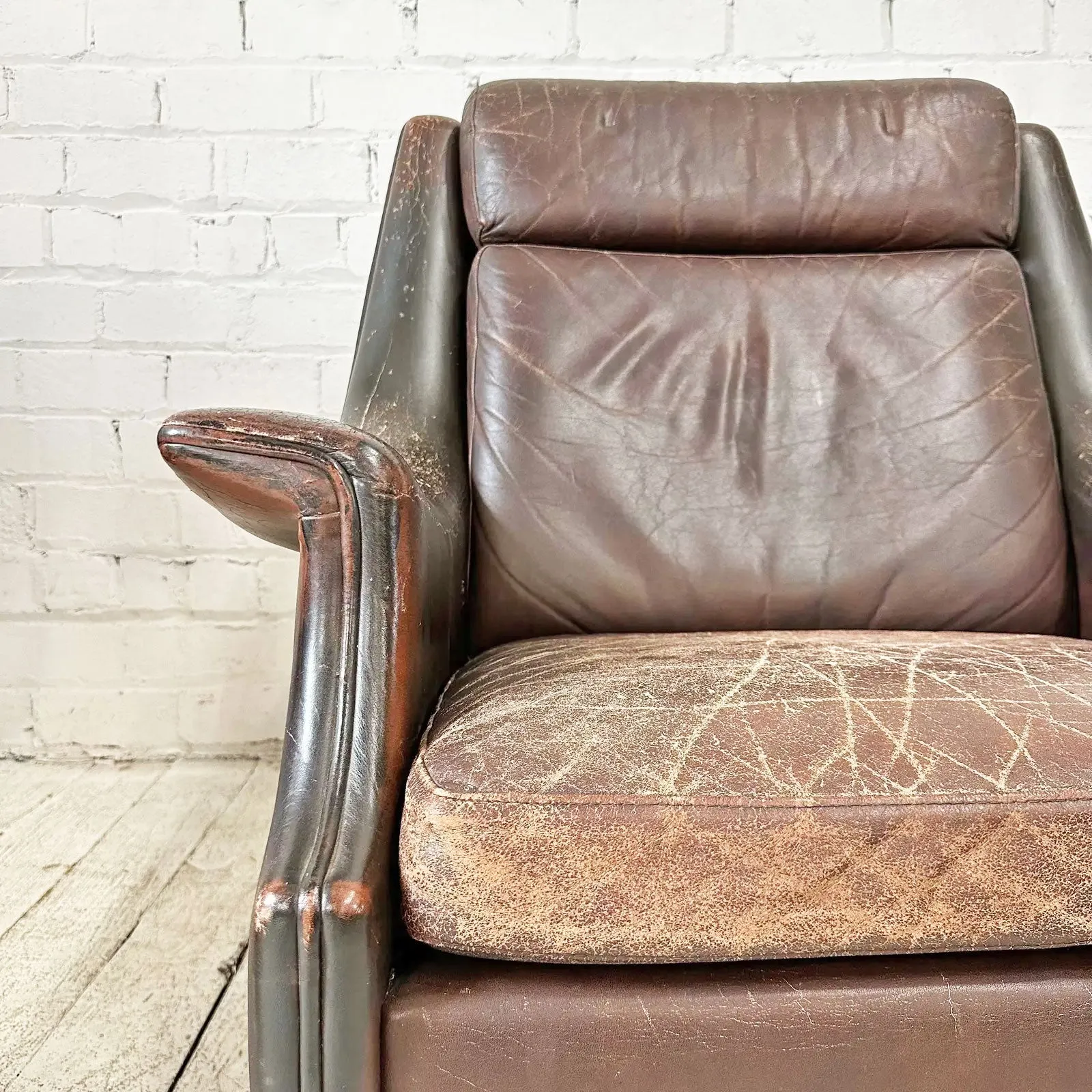 Oversized Danish Leather Armchairs