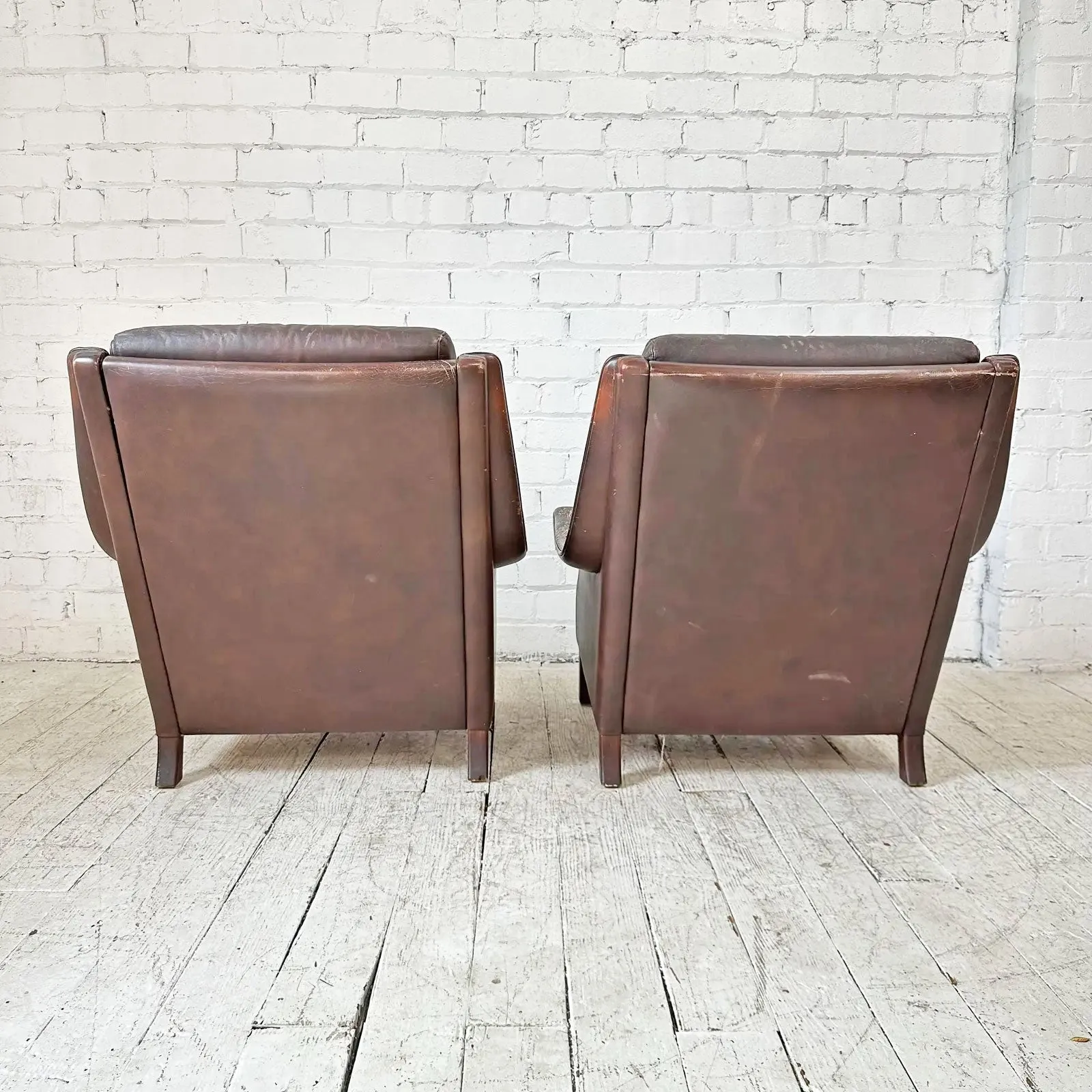 Oversized Danish Leather Armchairs