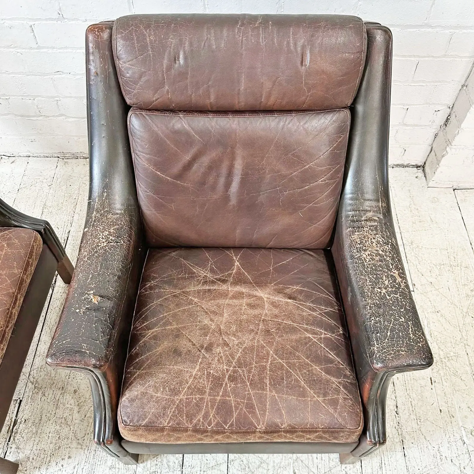 Oversized Danish Leather Armchairs