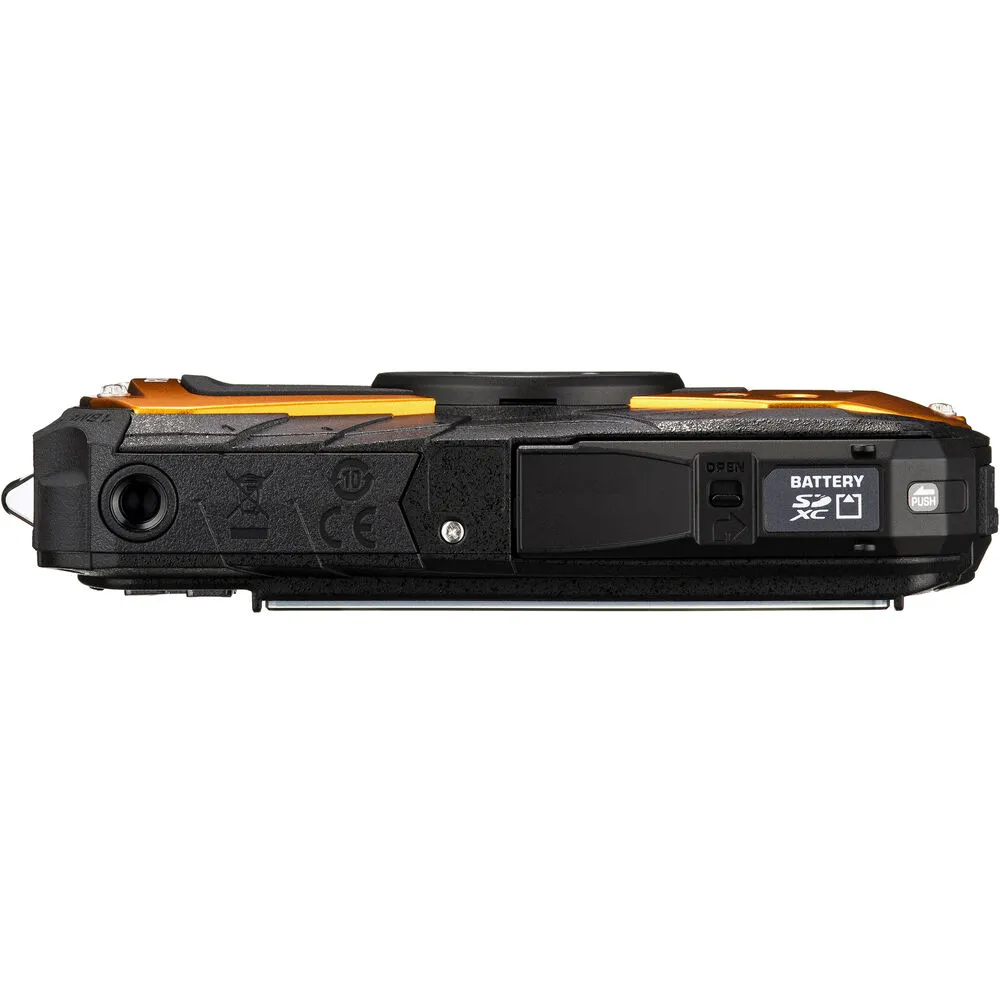 Ricoh WG-80 Waterproof Digital Camera (Orange) with Accessories