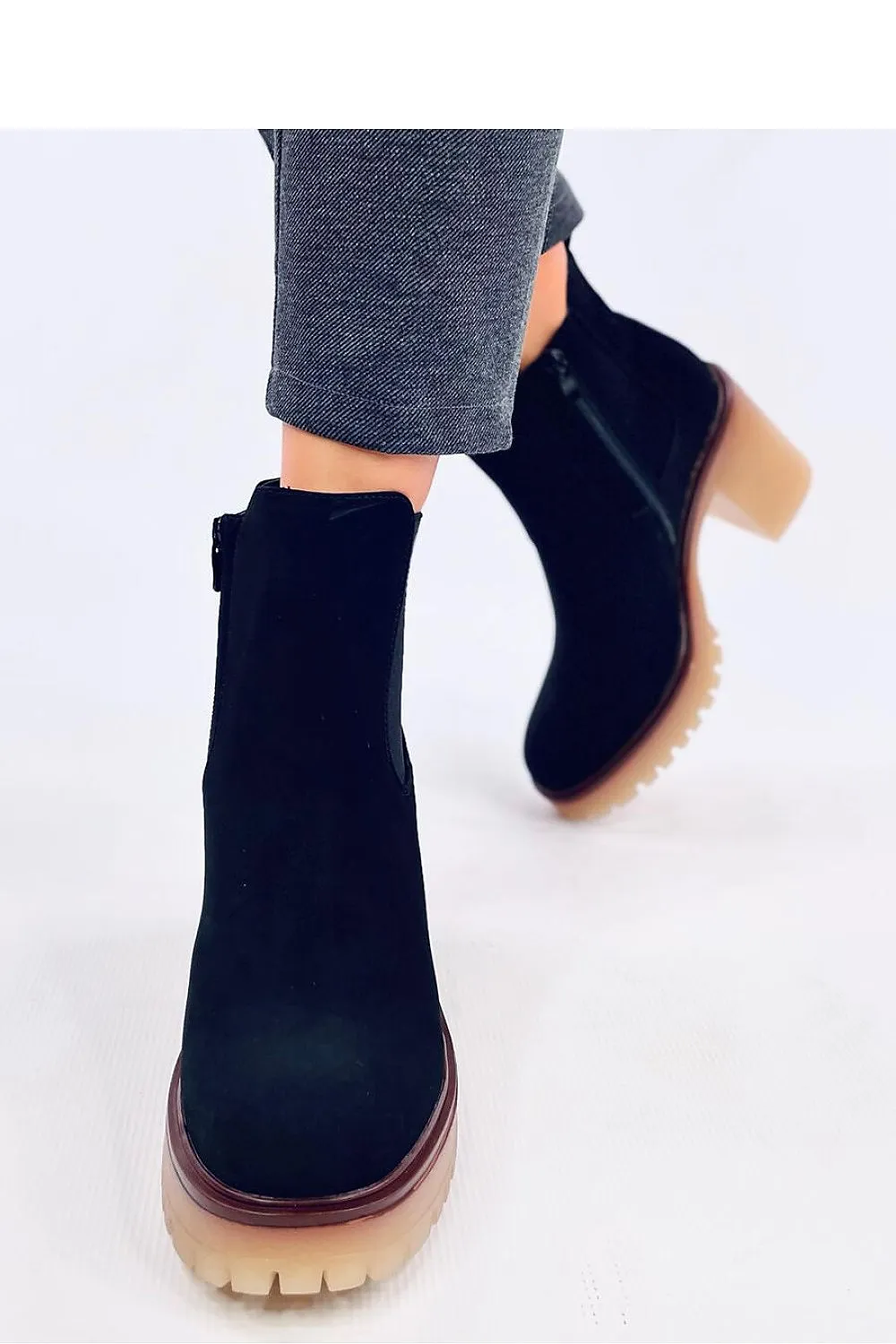 TEEK - Black Suede Flex Side Heeled Boots