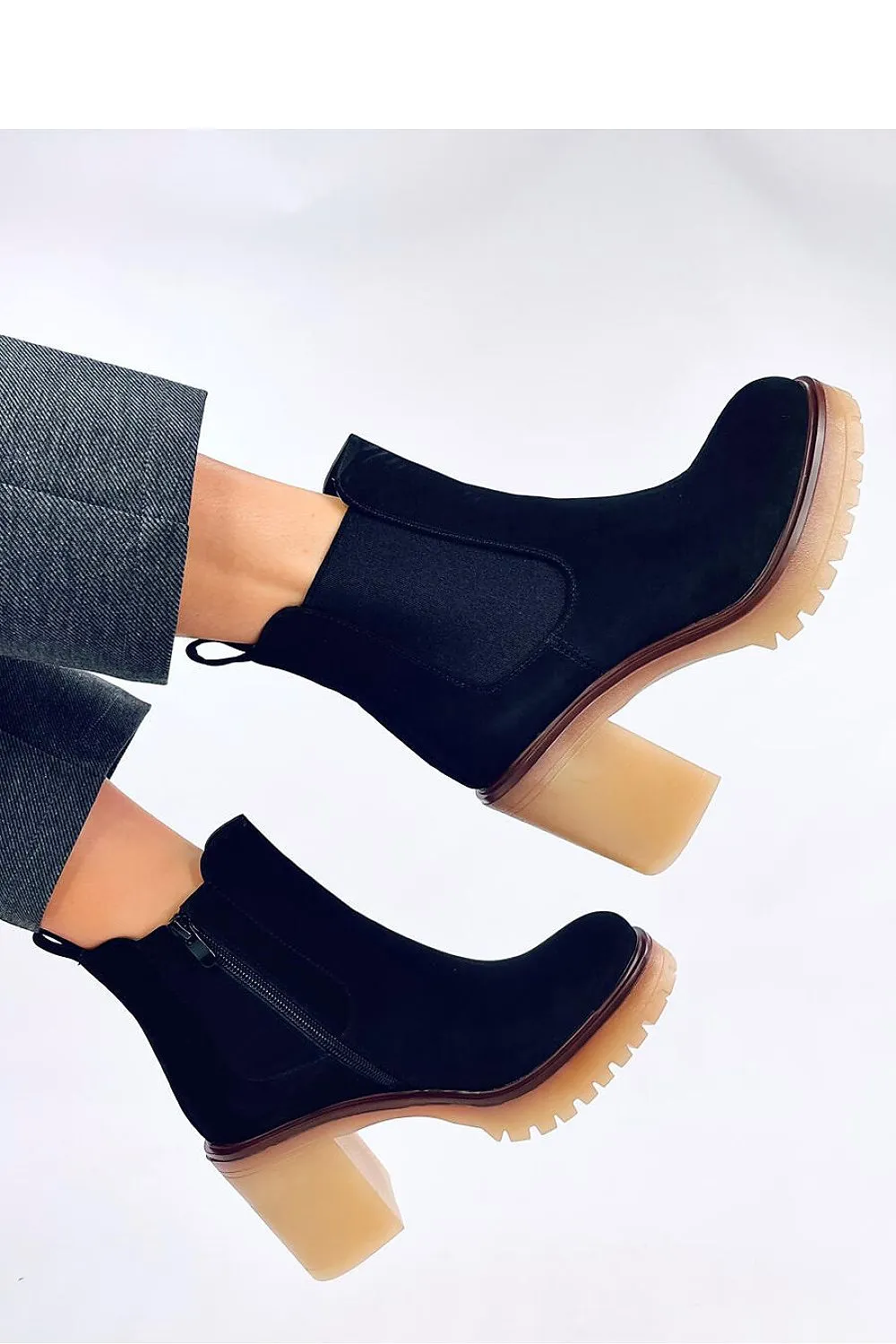 TEEK - Black Suede Flex Side Heeled Boots