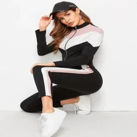Triple Tone Chevron Zipper Tracksuit