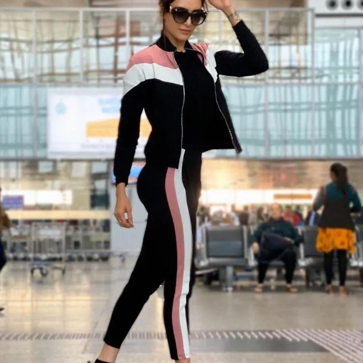 Triple Tone Chevron Zipper Tracksuit