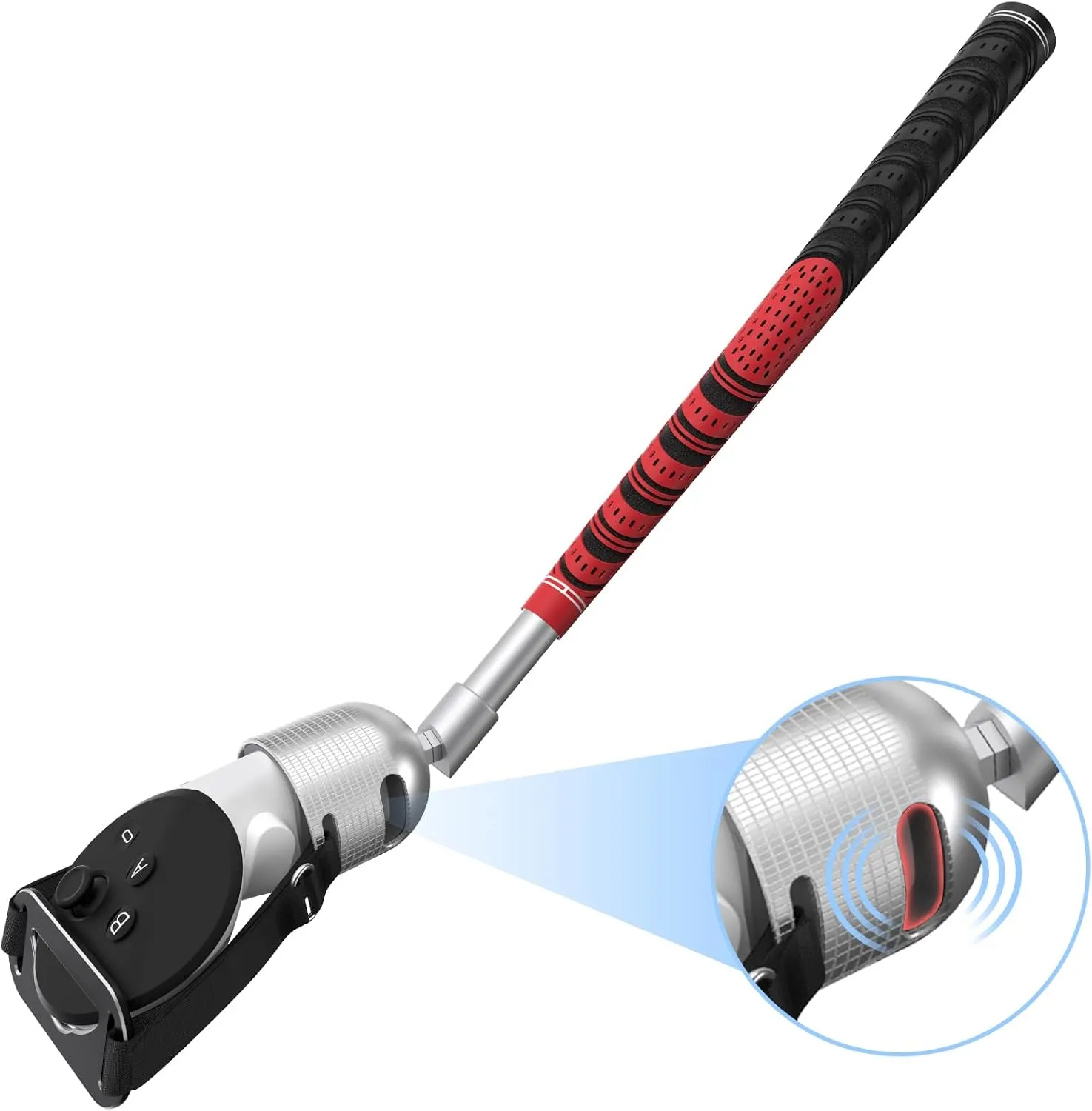 VR Golf Club Attachment for Meta Oculus Quest 3S/3/2, Tilt up Design Keep Tracking, Aluminum Quest 3 Golf Club with 1:1 Molded Controller Adapter, VR Golf Grip for Right Controller, Red