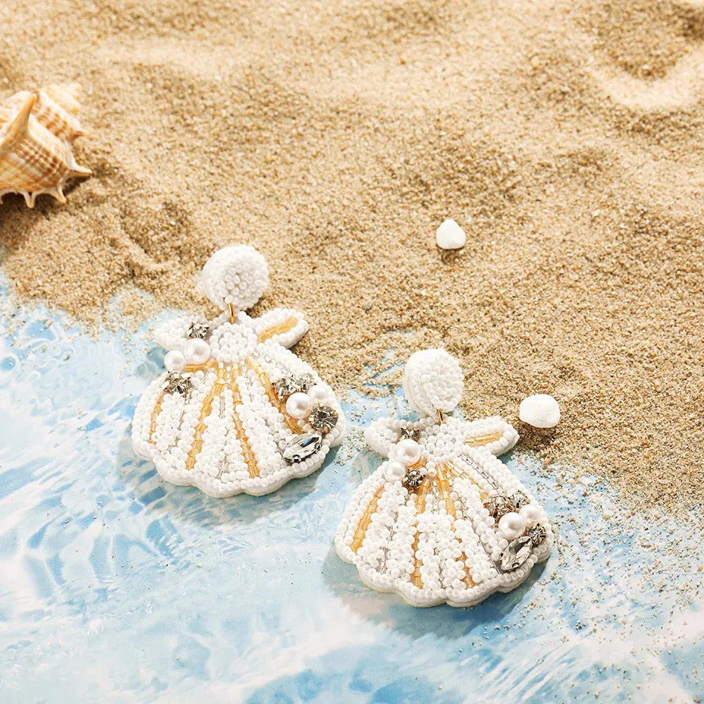 Women Pearl Earrings - Summer Beach Jewelry - various motives