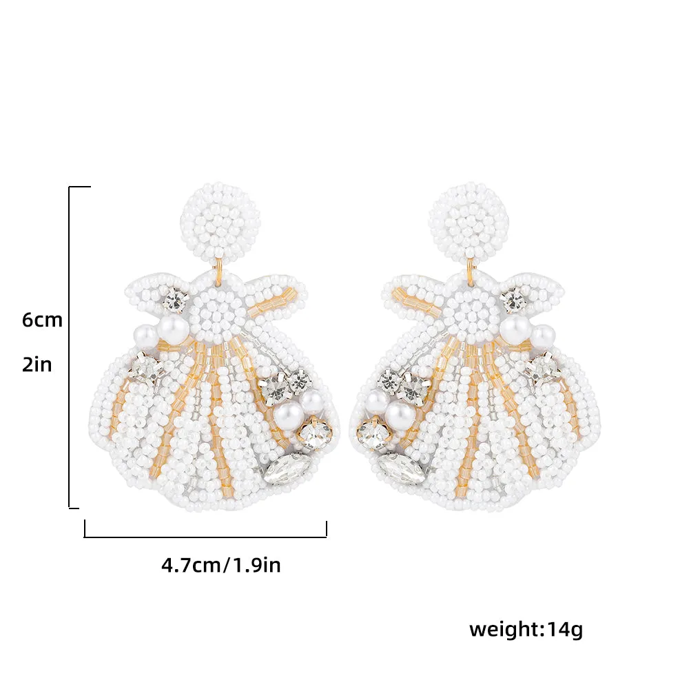 Women Pearl Earrings - Summer Beach Jewelry - various motives