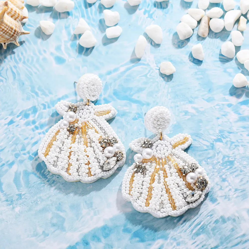 Women Pearl Earrings - Summer Beach Jewelry - various motives